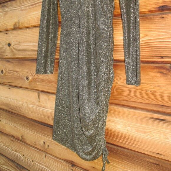NWT n:philanthropy Demetra Metallic Ruched Mini Dress - Picture 6 of 12